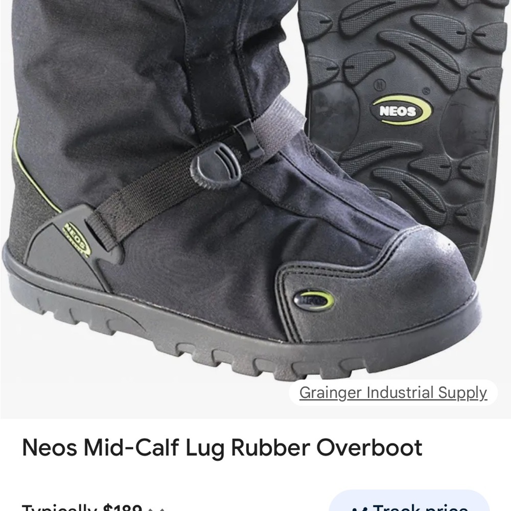 NEOS Black Mid-Calf Lug Rubber Overboot